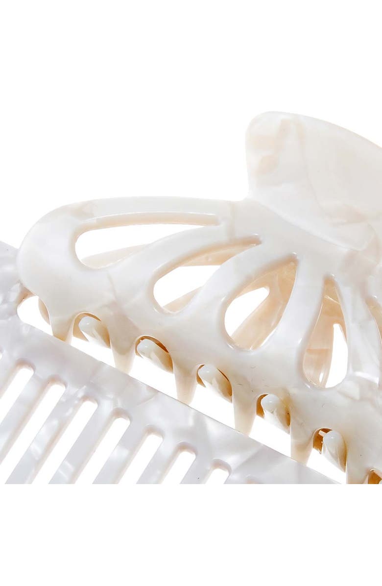 BY ADINA EDEN Comb & Claw Clip Hair Set, Alternate, color, White