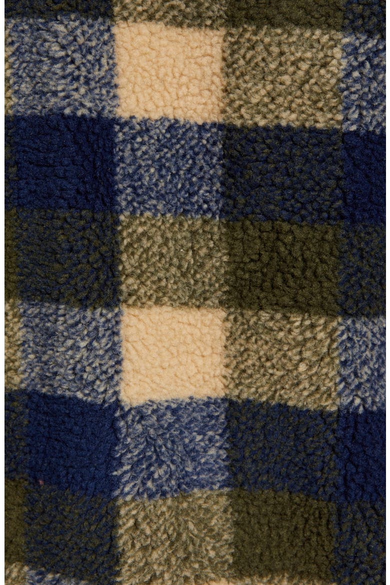 UGG Keefe High Pile Fleece Jacket, Alternate, color, OLIVE BUFFALO PLAID