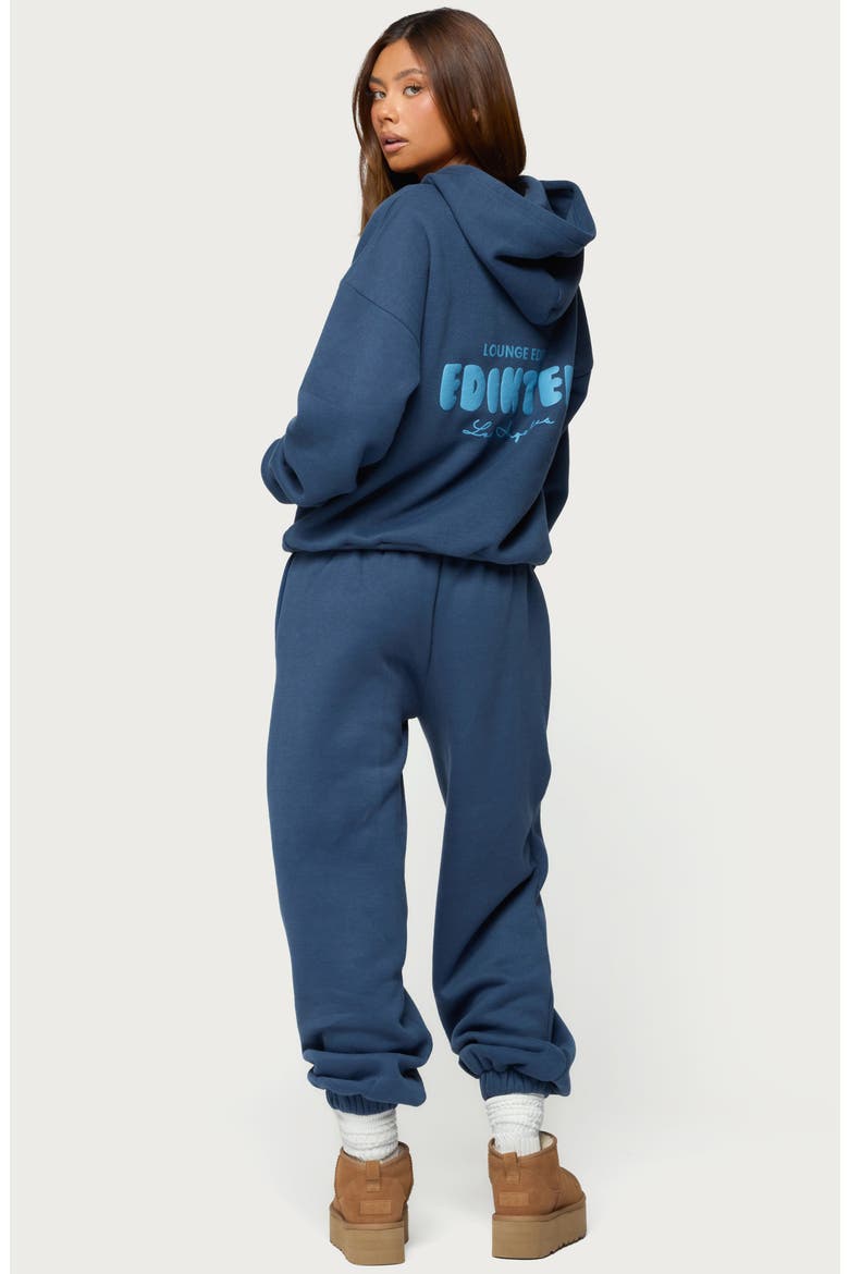 Lounge Edit Fleece Logo Graphic Hoodie, Alternate, color, NAVY