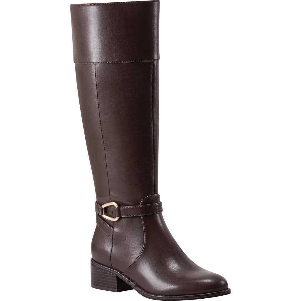 Bandolino Womens Dennie Knee High Riding Boots Regular Wide Calf In Brown