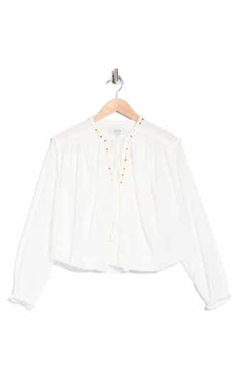 Joie Long Sleeve Embroidered Top