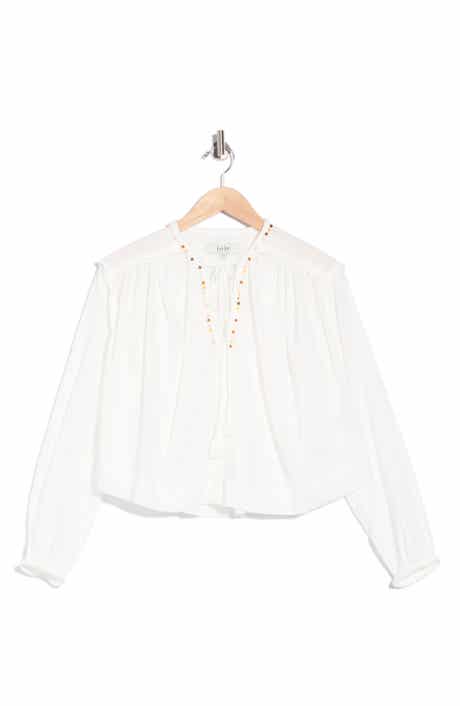 Joie Long Sleeve Embroidered Top