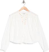 Joie Long Sleeve Embroidered Top