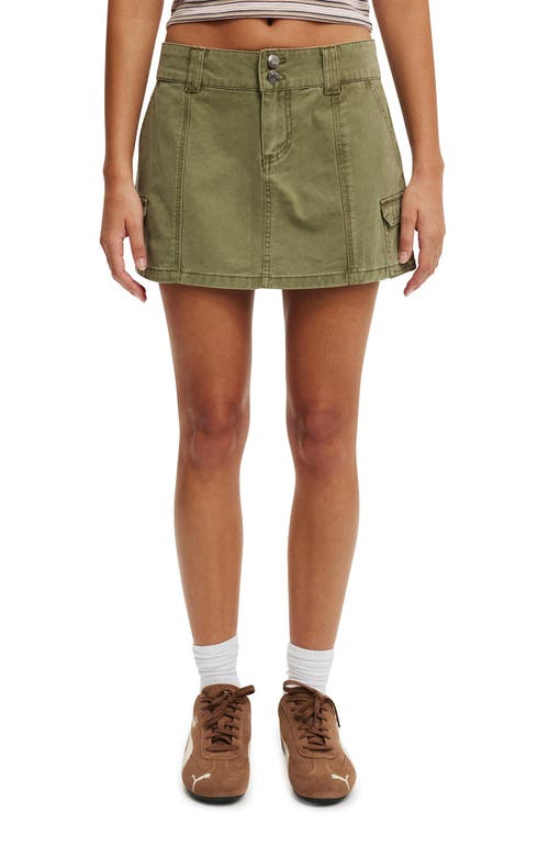 Shop Cotton On Benny Cargo Skirt In Washed Cactus Green