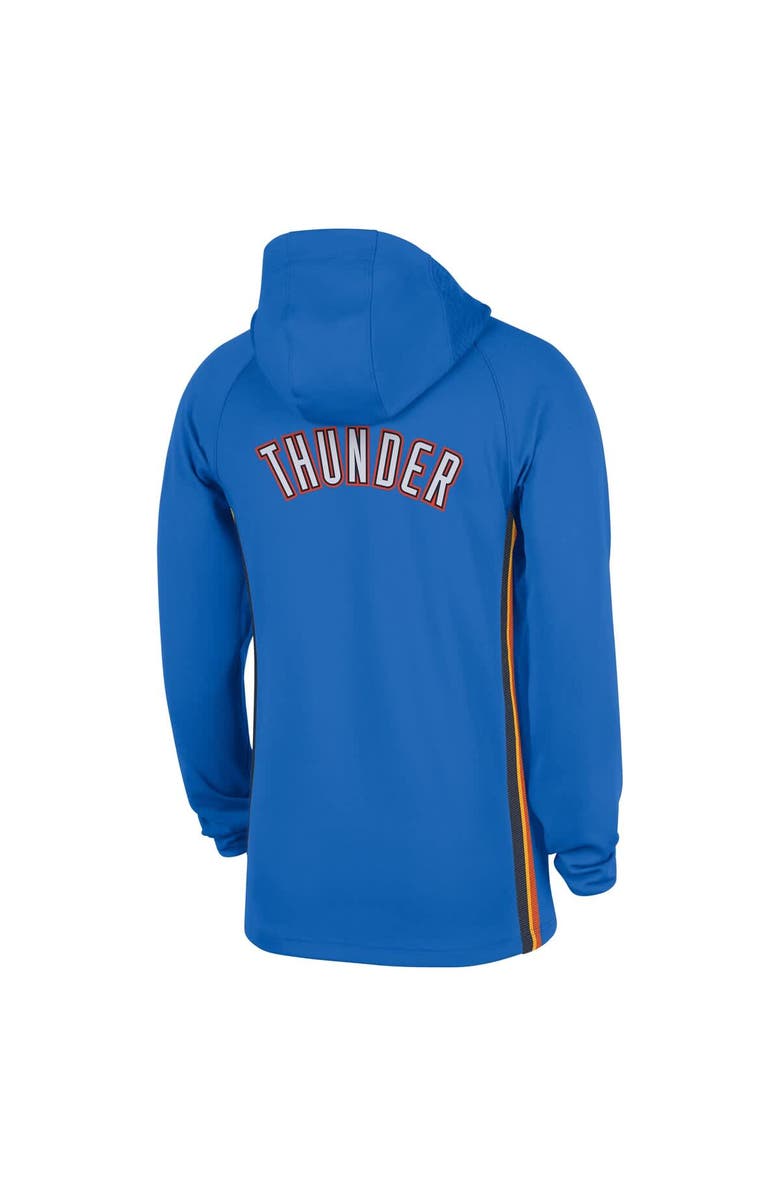 Nike Men's Nike Blue Oklahoma City Thunder Authentic On Court Zone Quarter-Zip Dri-FIT Hoodie Jacket, Alternate, color, Blue