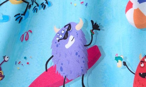 Boardies Kids' Beach Print Swim Trunks In Blue