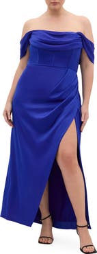 City Chic Forbidden Love Off the Shoulder Maxi Dress