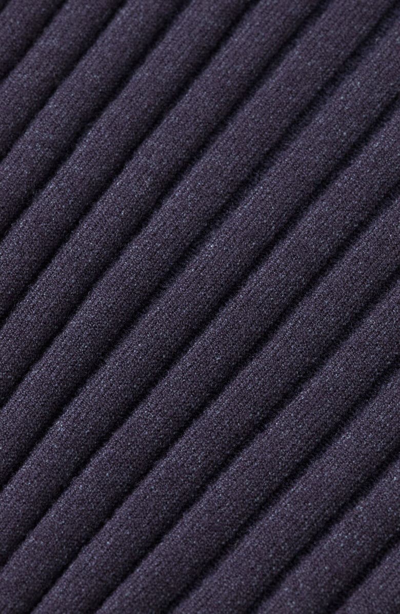 Scotch & Soda Kids' Rib Mock Neck Flare Sleeve Sweater, Alternate, color, Sky Captain