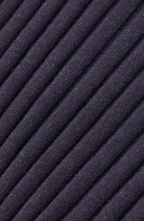 Scotch & Soda Kids' Rib Mock Neck Flare Sleeve Sweater In Blue