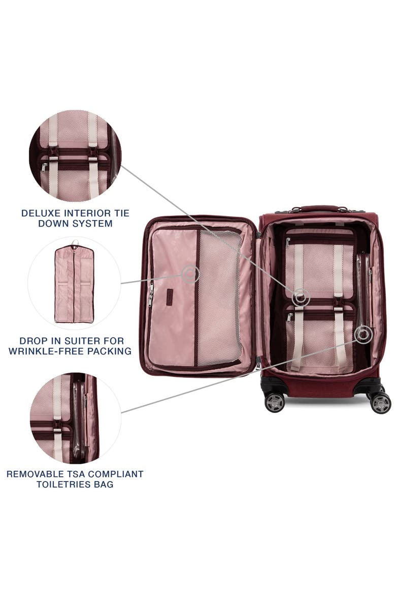 Platinum Elite Softside Expandable 21" Carry On Spinner Luggage, Alternate, color, Bordeaux Red