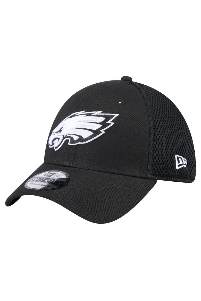 Men's New Era Black Philadelphia Eagles Main Neo 39THIRTY Flex Hat, Main, color, Black