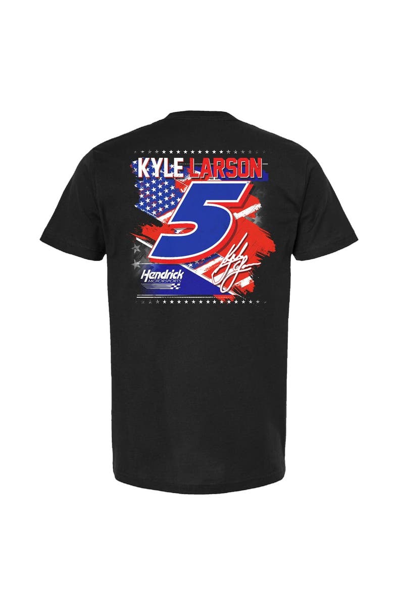 HENDRICK MOTORSPORTS TEAM COLLECTION Men's Hendrick Motorsports Team Collection Black Kyle Larson HendrickCars.com Patriotic Car T-Shirt, Alternate, color, Black