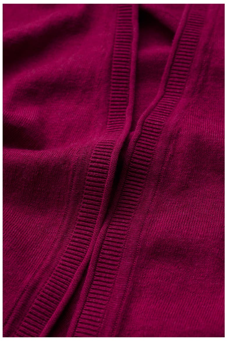 Vanessa Open Front Organic Cotton Crop Cardigan, Alternate, color, KNIT MELANGE DARK FREESIA