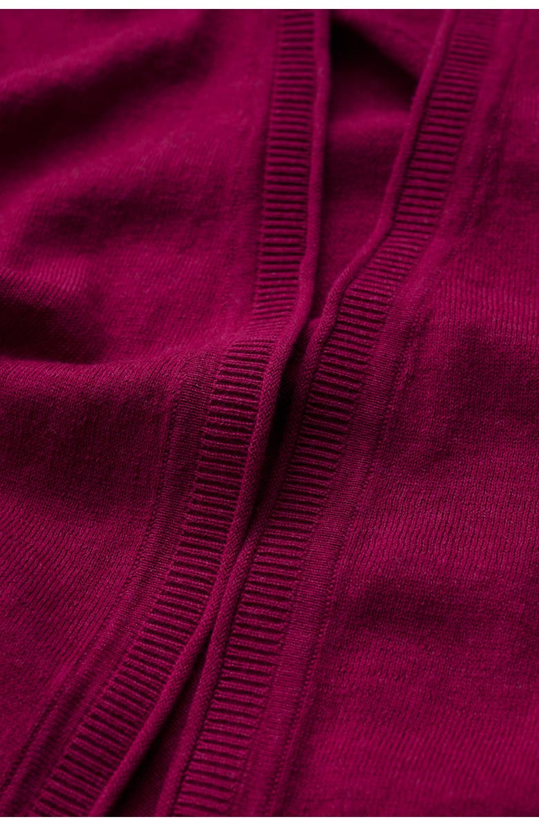 Seasalt Cornwall Vanessa Open Front Organic Cotton Crop Cardigan, Alternate, color, Knit Melange Dark Freesia