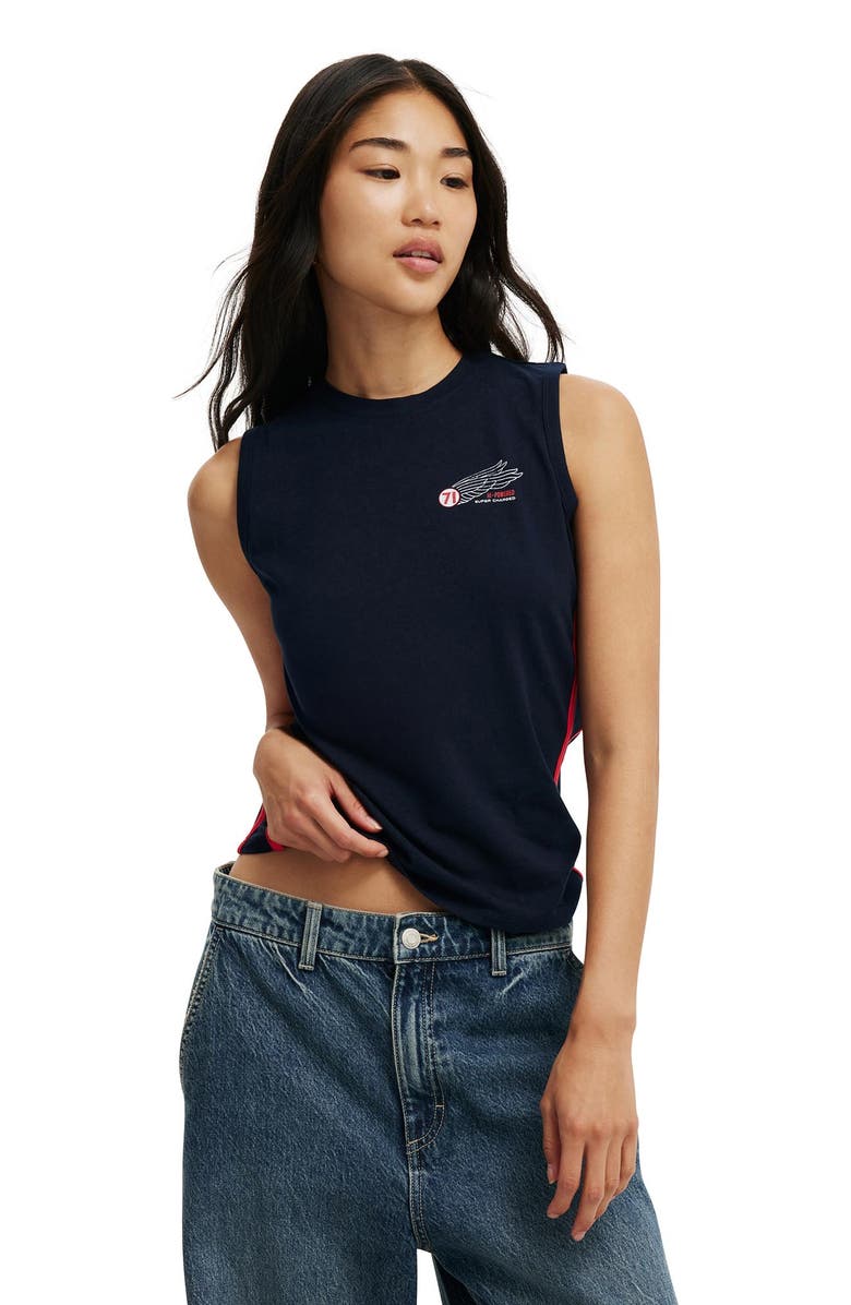 Cotton On Fitted Graphic Longline Tank, Main, color, 