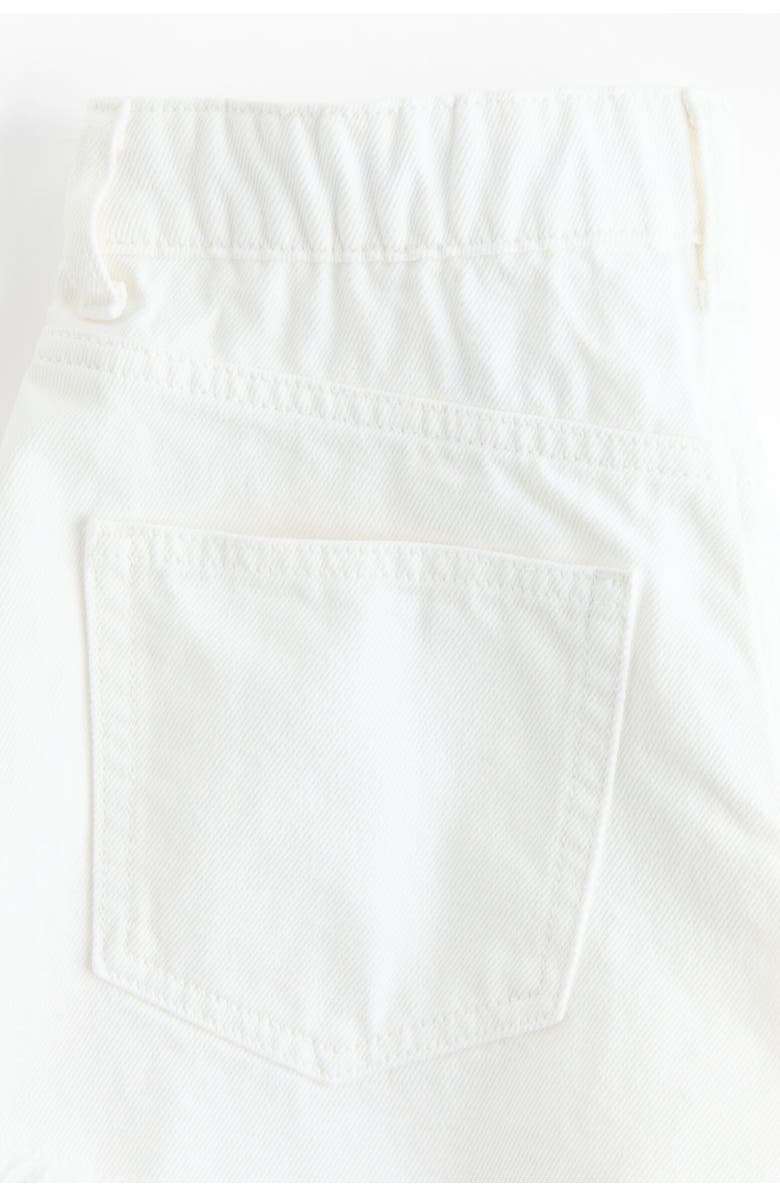 H&M Frayed Denim Shorts, Alternate, color, Cream