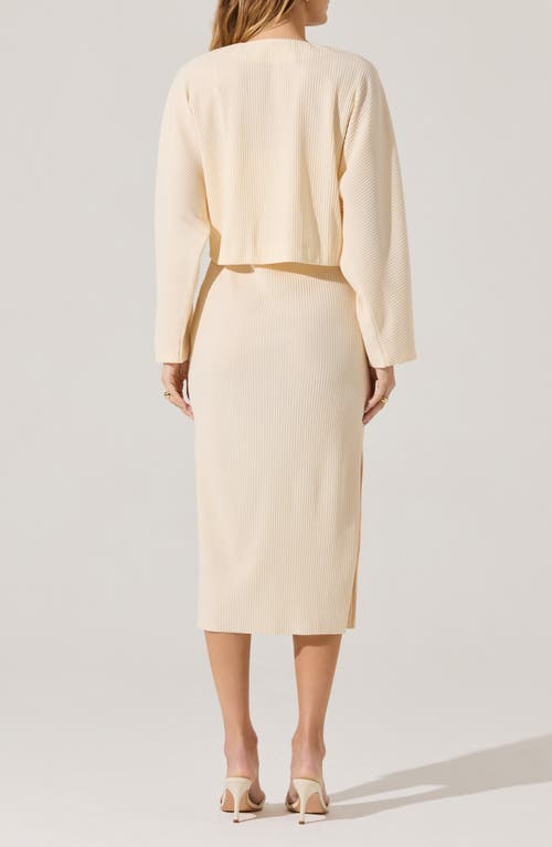ASTR ASTR THE LABEL LONG SLEEVE SHRUG & RIBBED SWEATER DRESS SET