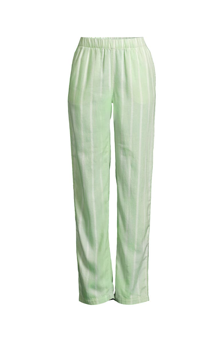 Lands' End Print Flannel Pajama Pants, Alternate, color, Icy Mint Green Stripe