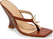 CHASE AND CHLOE Starfish Post Toe Wedge Heel Sandal