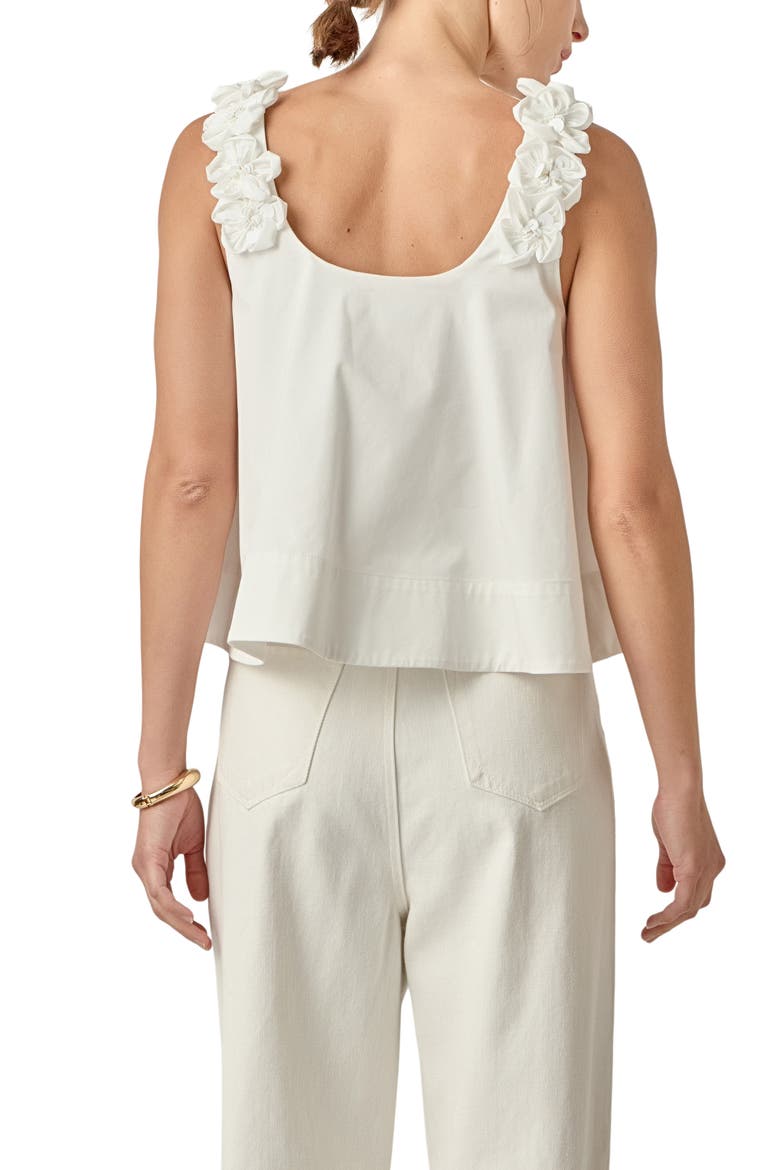 3D Flower Sleeveless Top, Alternate, color, WHITE
