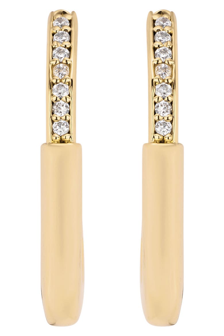 Modern Muse CZ Oval Hoop Earrings, Main, color, GOLD