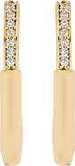 ATHRA LUXE Modern Muse CZ Oval Hoop Earrings