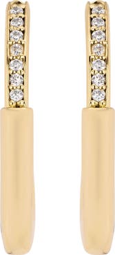 ATHRA LUXE Modern Muse CZ Oval Hoop Earrings