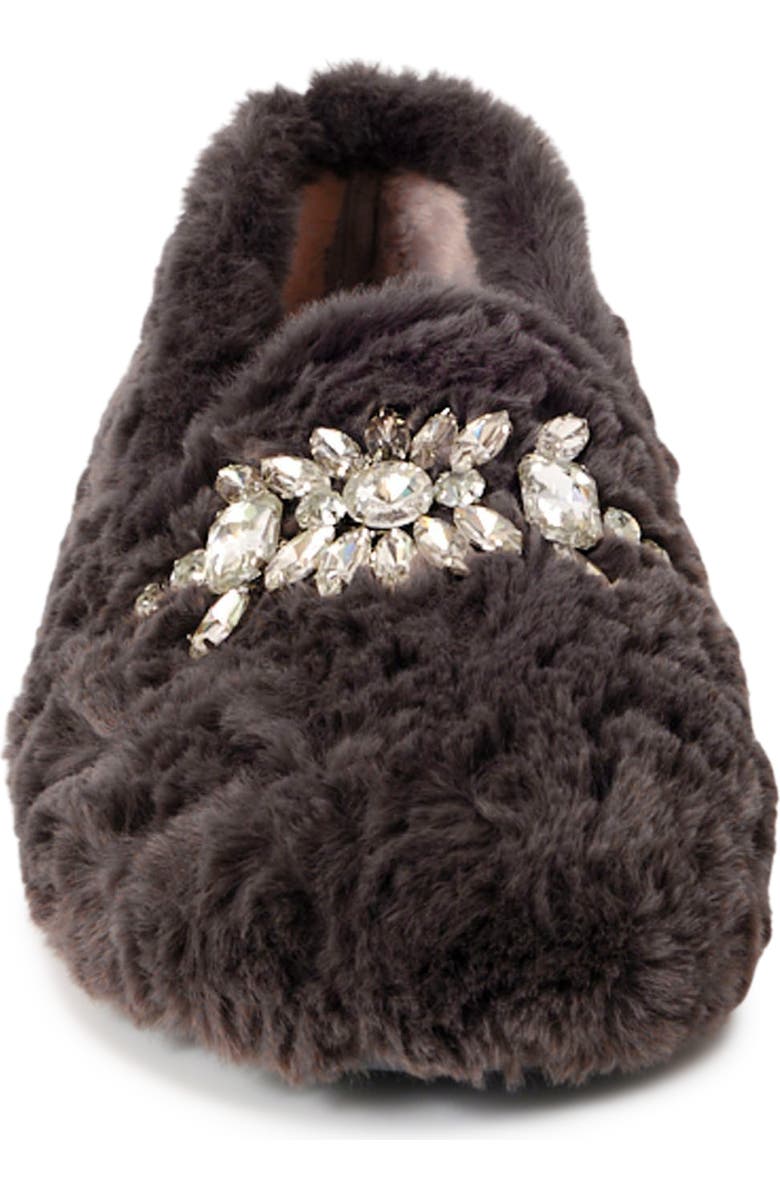 Free People Slumber Party Faux Fur Loafer Slipper, Alternate, color, London Fog