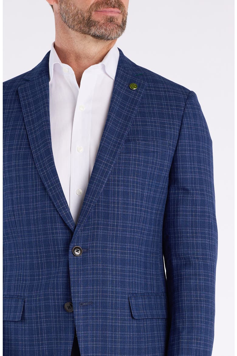 Plaid Wool Blend Sport Coat, Alternate, color, NAVY
