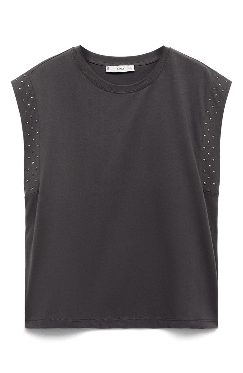 MANGO Studded Cap Sleeve T-Shirt, Alternate, color,