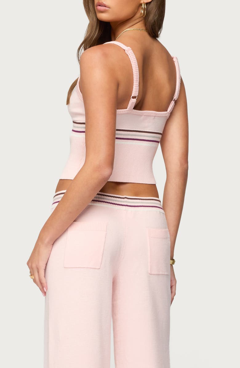 EDIKTED Miya Stripe Rib Tank, Alternate, color, Light-Pink