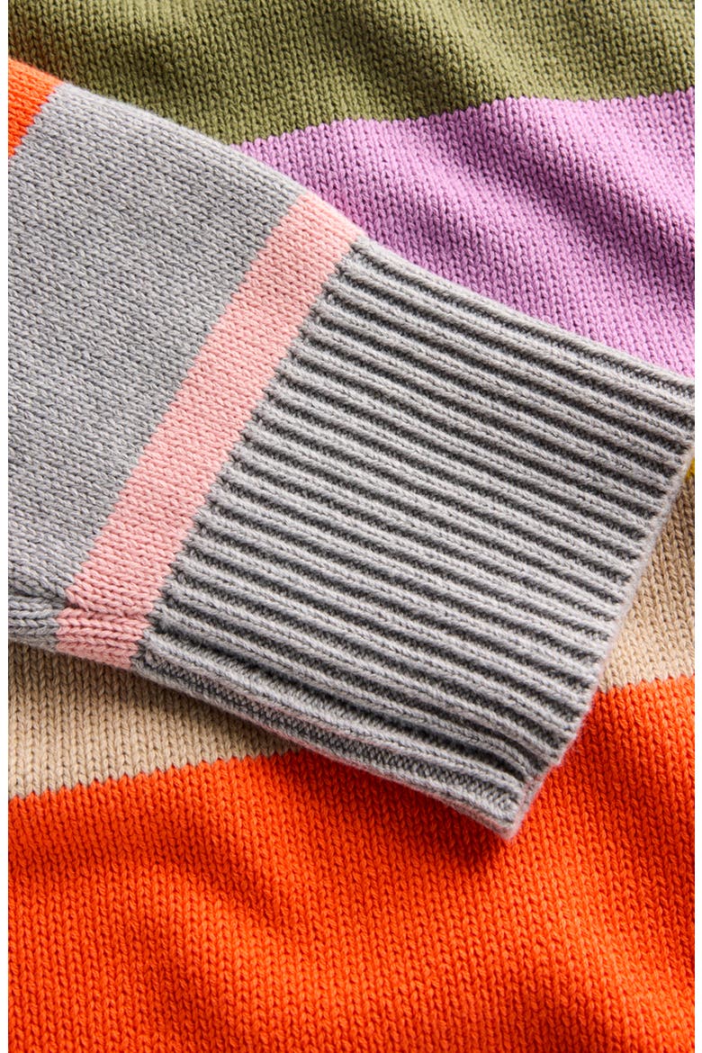 Lucy Relaxed Stripe Cotton Sweater, Alternate, color, GREEN MULTI