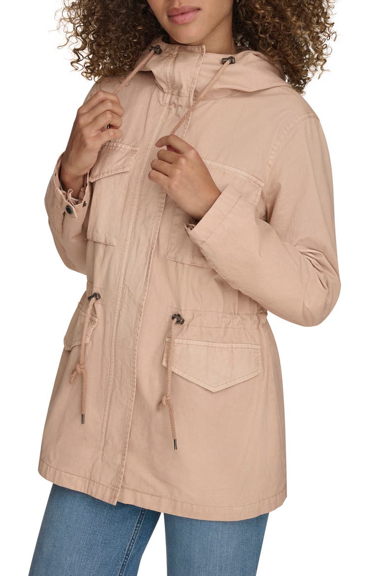 Military Four-Pocket Zip Hooded Jacket, Alternate, color, LIGHT PINK