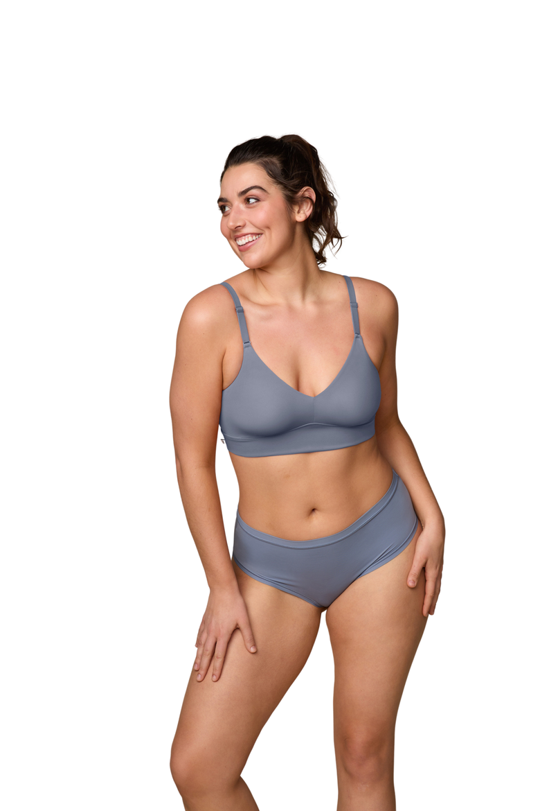 Bliss Triangle Bralette, Alternate, color, Steel