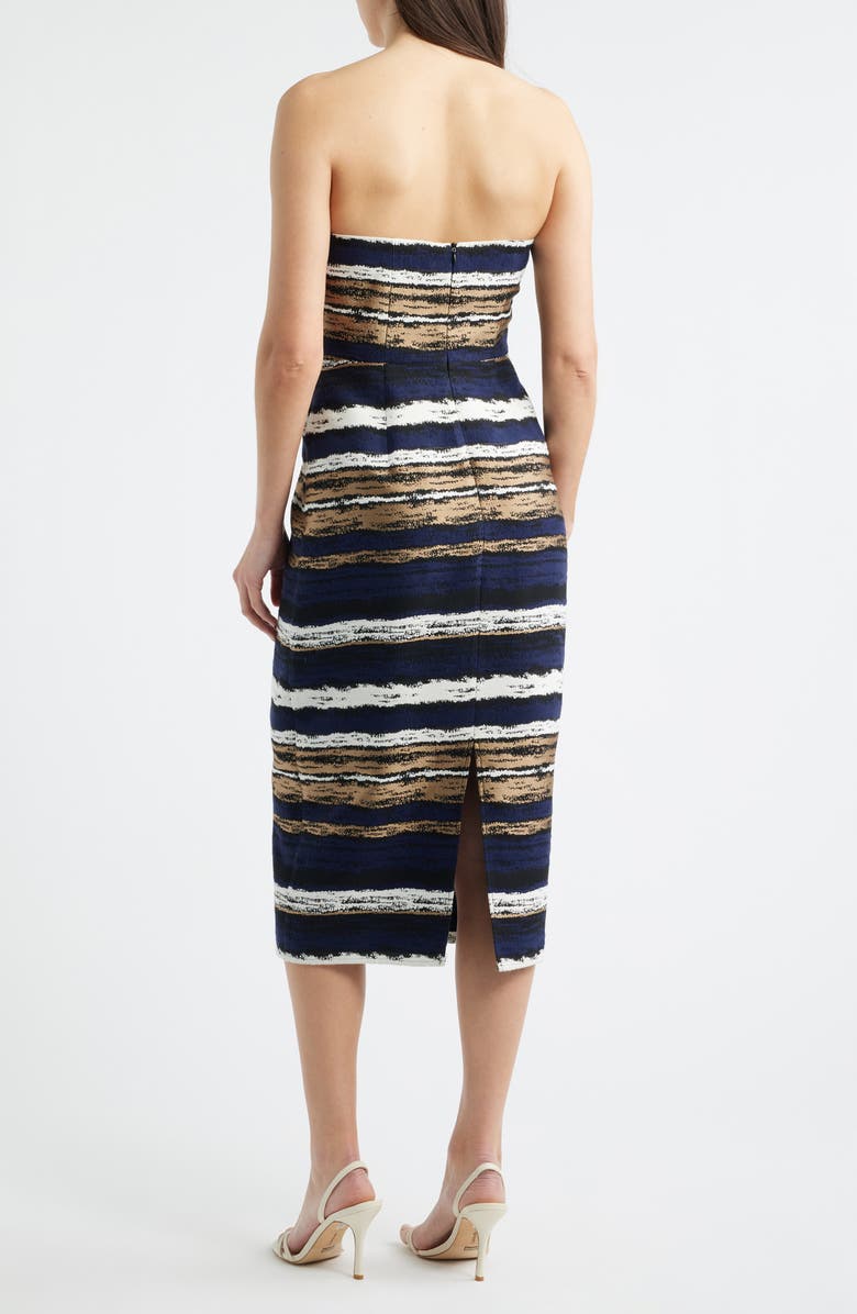 Sam Edelman Strapless Brocade Dress, Alternate, color, Navy