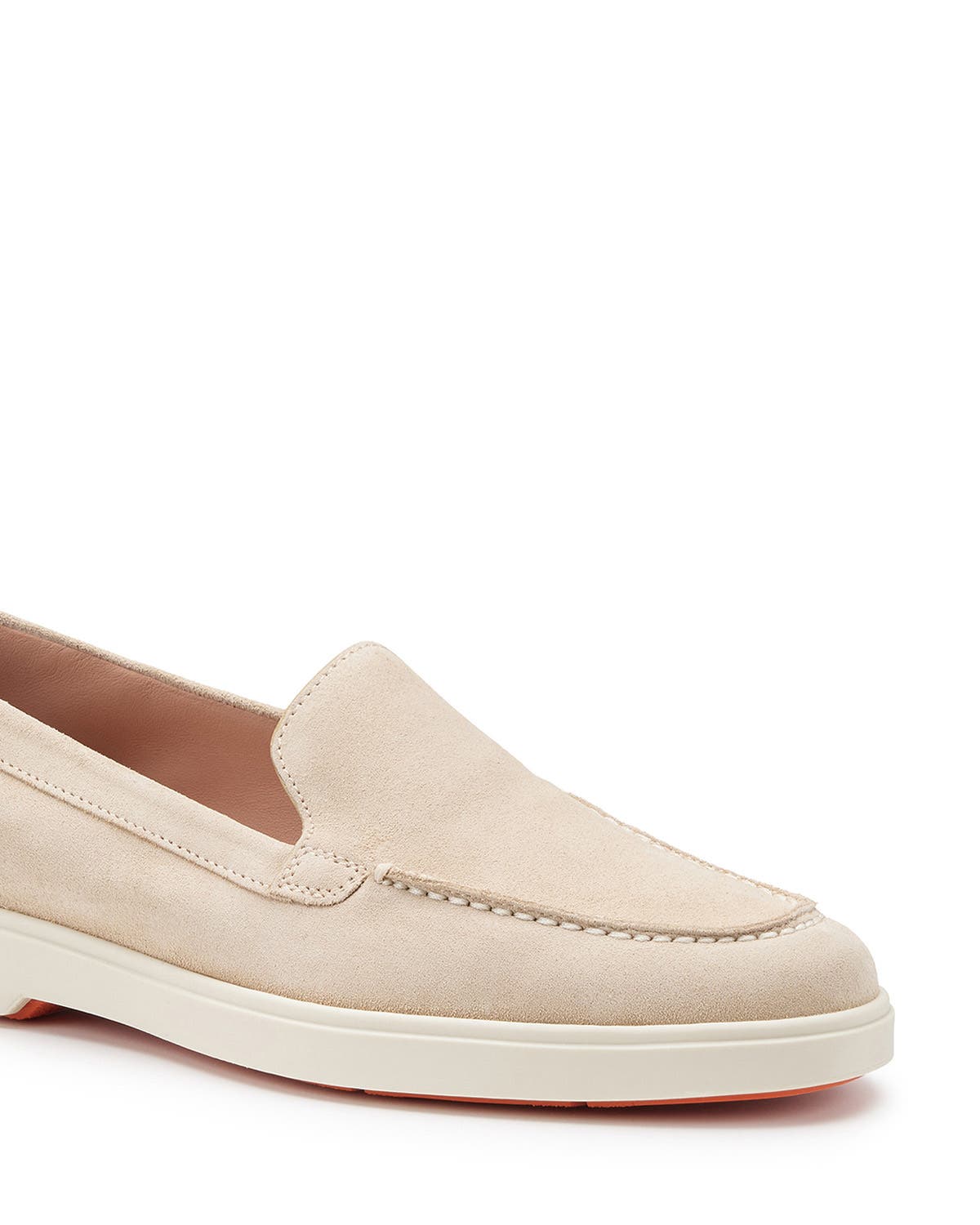 Santoni Women's suede loafer, Alternate, color, Pink