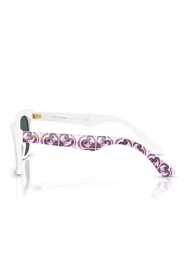 49mm Small Cat Eye Sunglasses, Alternate, color, VIOLET MAIOLICA / GREY PINK