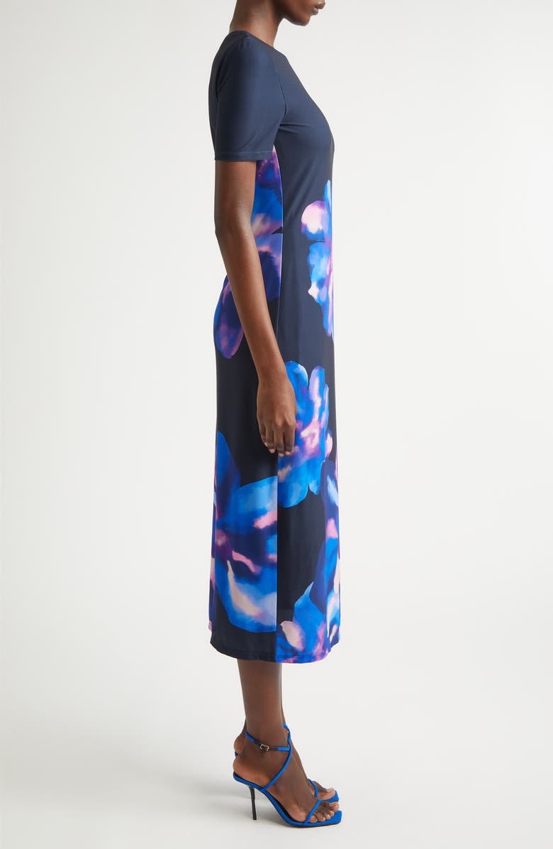 Ramy Brook Kamila Body-Con Midi Dress, Alternate, color, Navy Floral Jersey