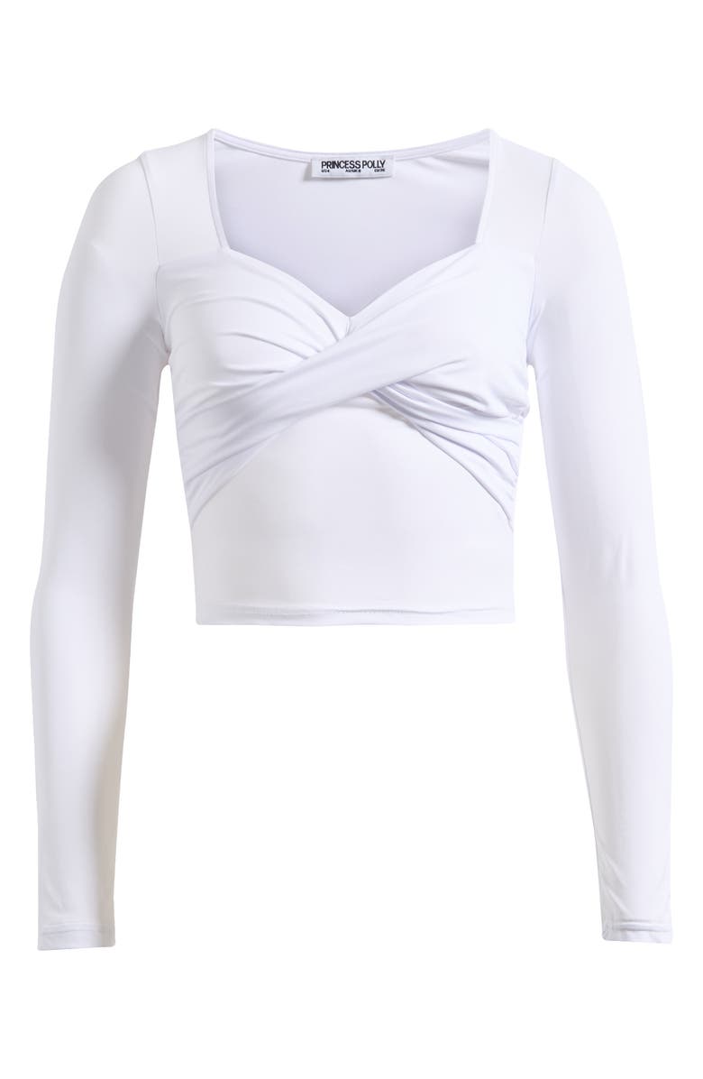 Princess Polly Dunford Crossover Long Sleeve Top, Alternate, color, White