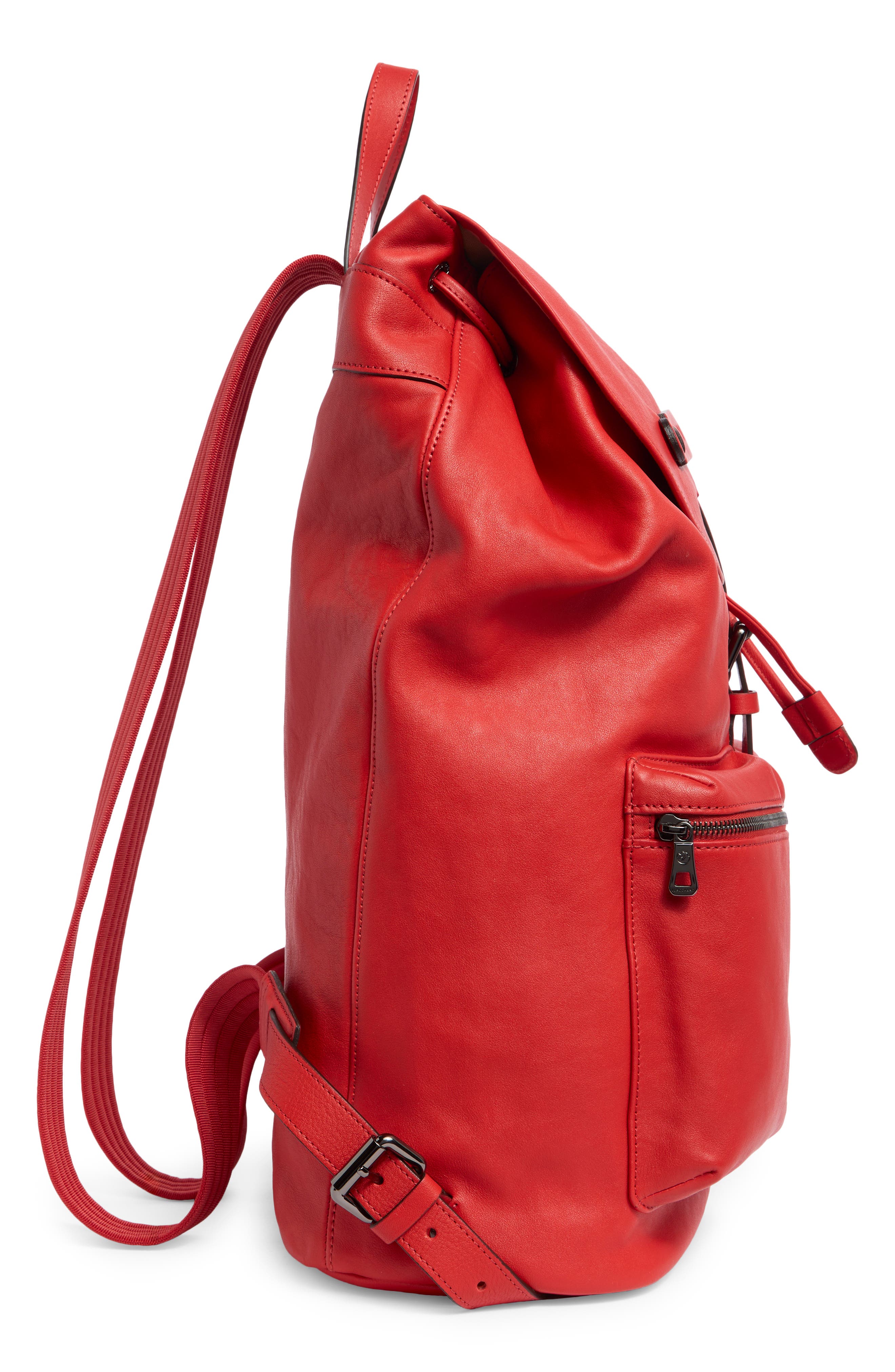 Longchamp 3D Leather Backpack, Alternate, color, Vermilion