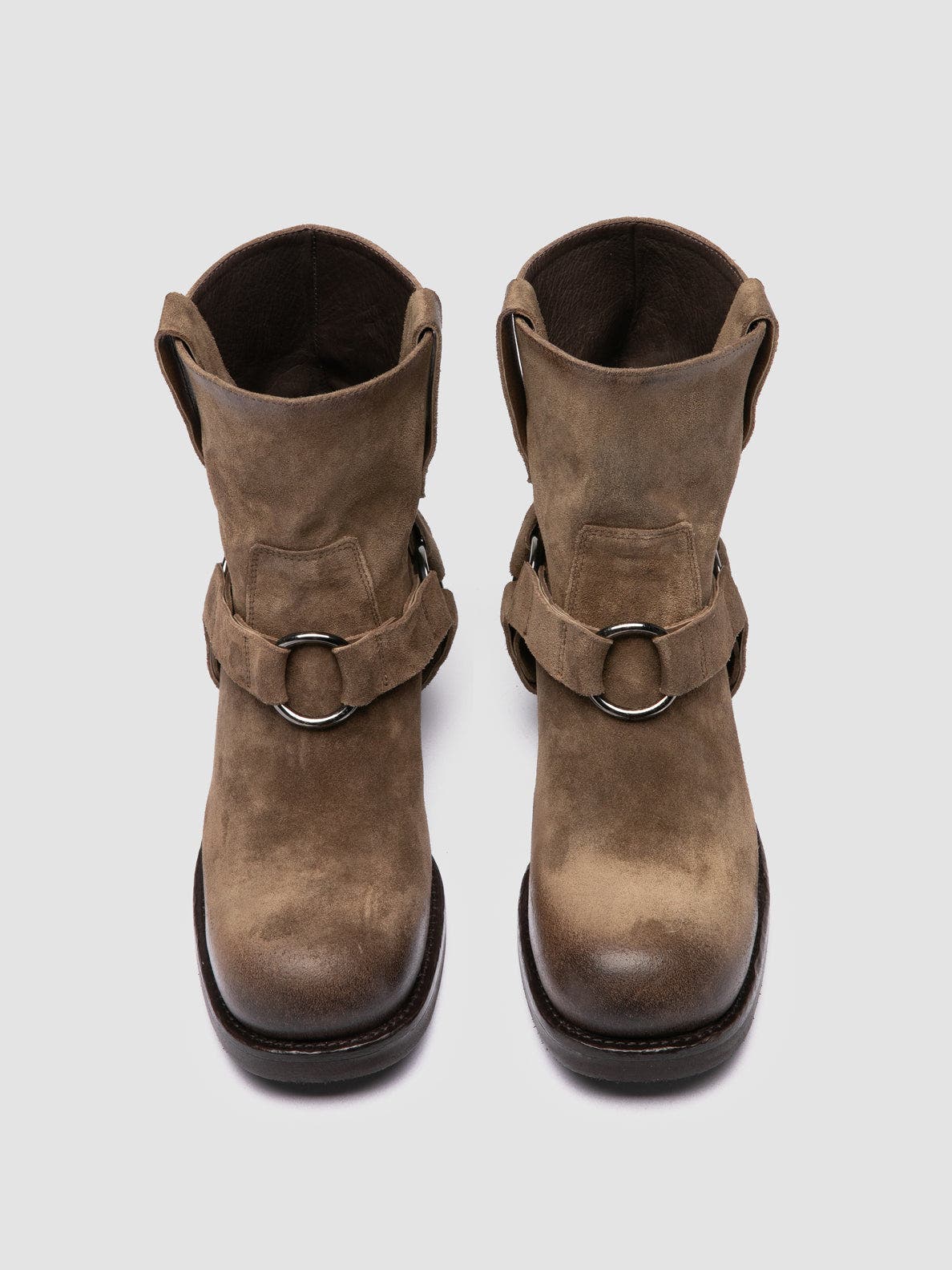 Officine Creative Dana 003 Suede Harness Boots, Alternate, color, Green