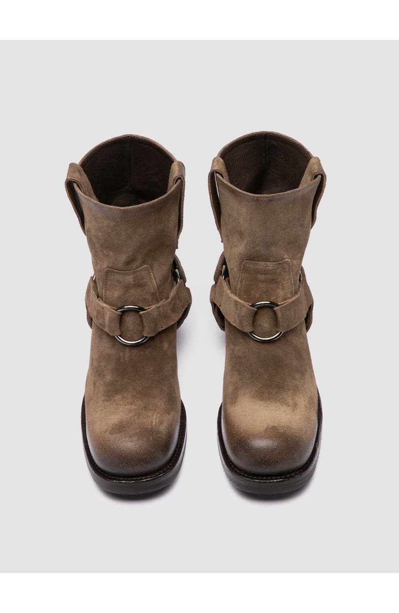 Officine Creative Dana 003 Suede Harness Boots, Alternate, color, Green