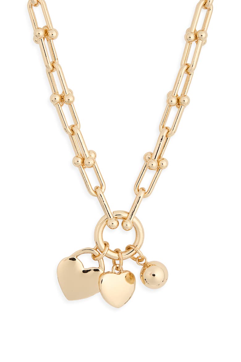 Heart Pendant Necklace, Main, color, GOLD