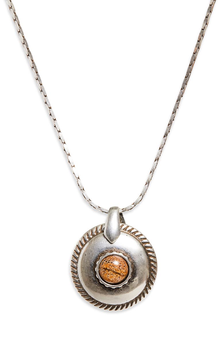 Isabel Marant Short Pendant Necklace, Main, color, Natural/ Silver