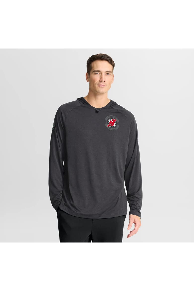 Men's Fanatics Charcoal New Jersey Devils Authentic Pro Rink Raglan Hoodie, Main, color, Charcoal