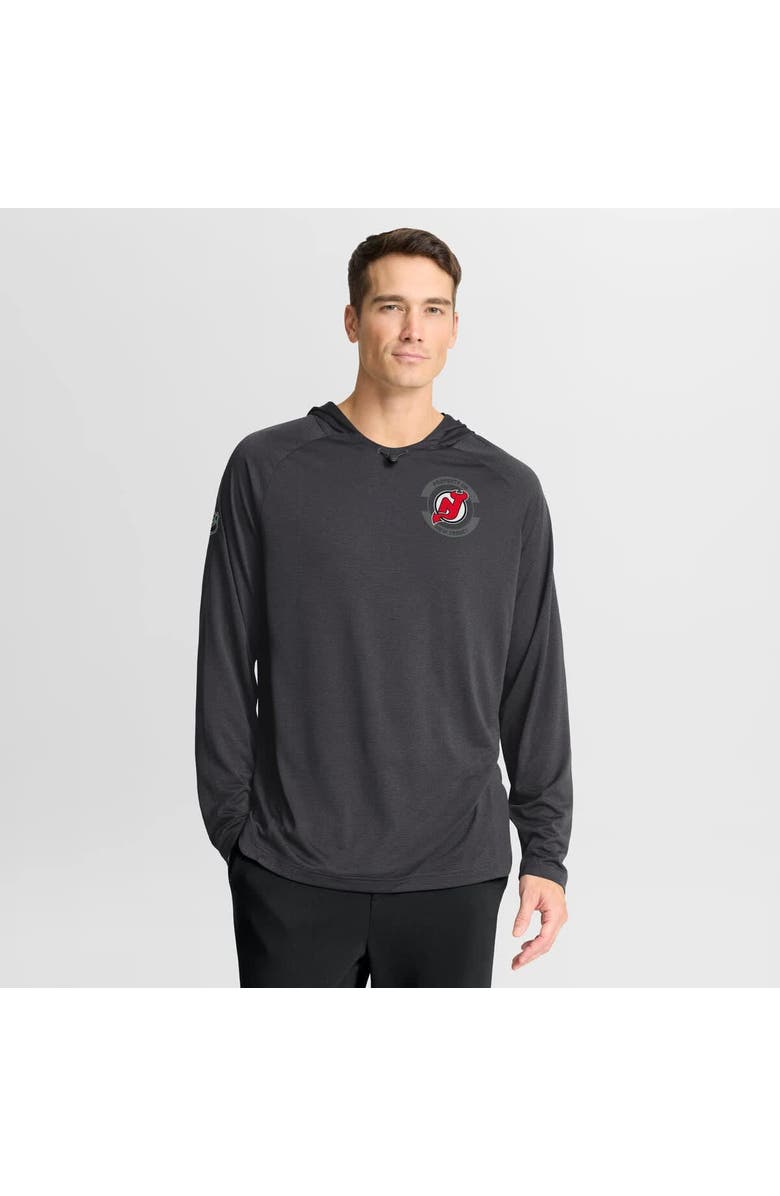 FANATICS Men's Fanatics Charcoal New Jersey Devils Authentic Pro Rink Raglan Hoodie, Main, color, Charcoal