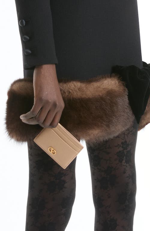 Valentino Garavani Vlogo Signature Leather Card Case In Pink