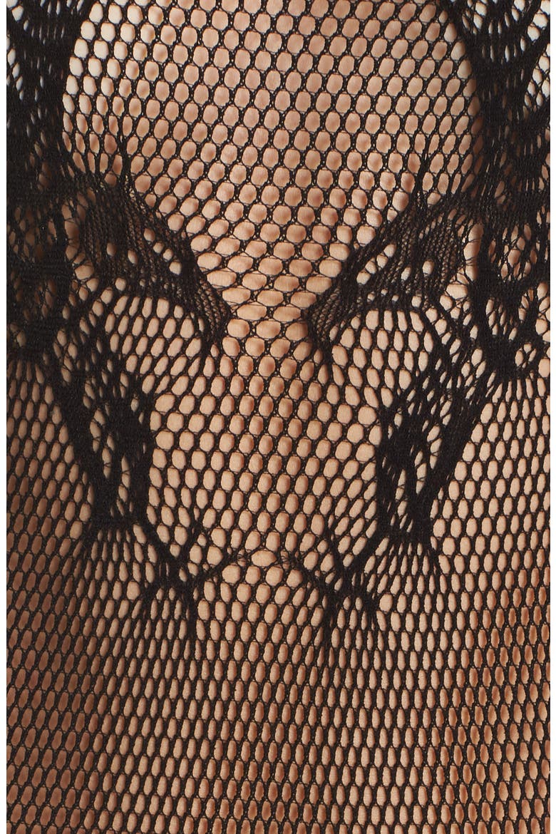 Sleeveless Fishnet Bodysuit, Alternate, color, BLACK