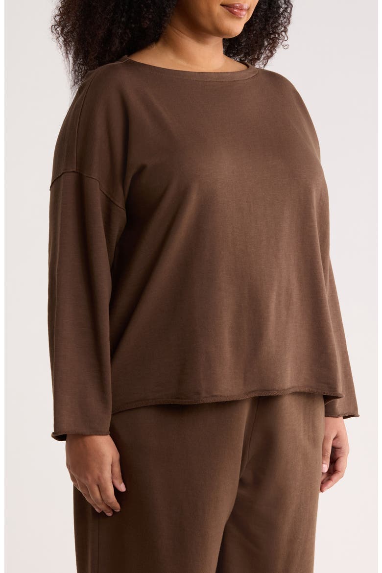 Bateau Neck Organic Cotton Sweatshirt, Alternate, color, WREN