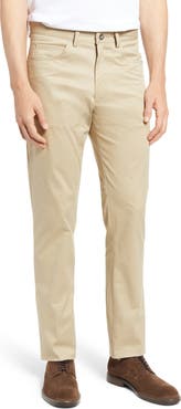 Berle Charleston Khaki Fine Line Stretch Twill 5-Pocket Pants